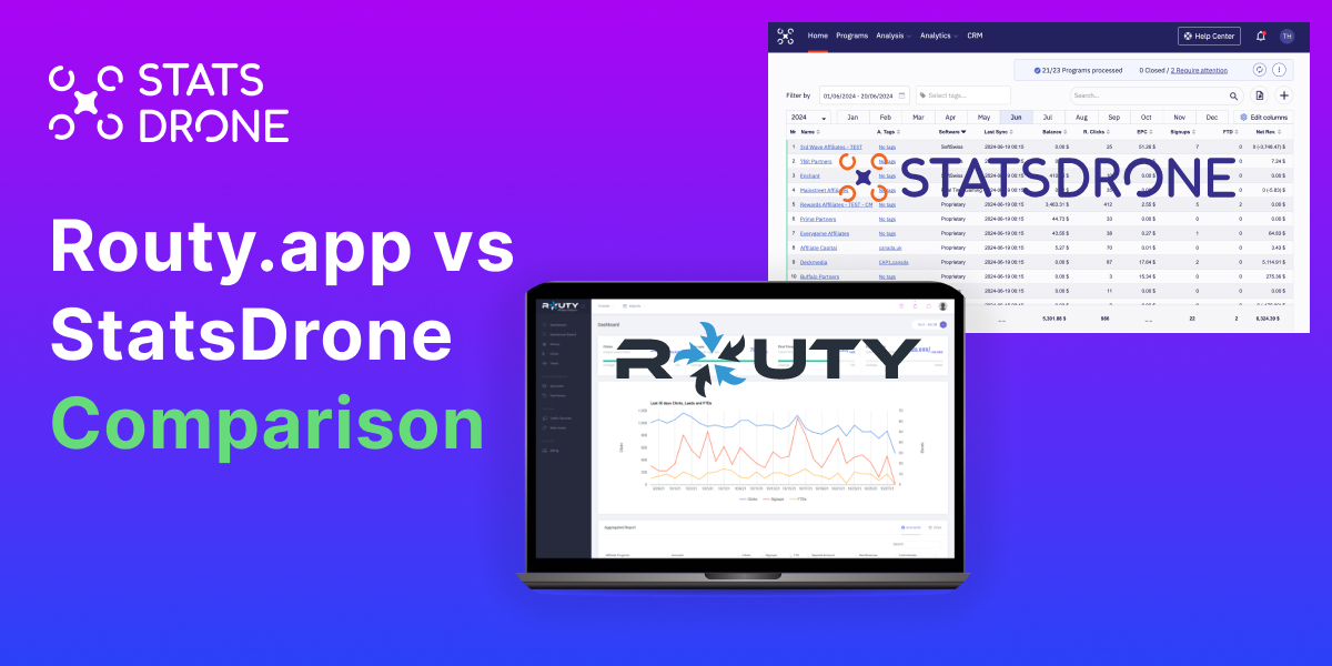 Routy.app vs StatsDrone - affiliate stats comparison 2024