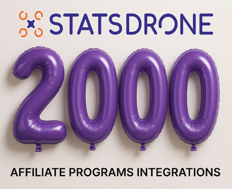 StatsDrone now supports over 2100 affiliate program integrations