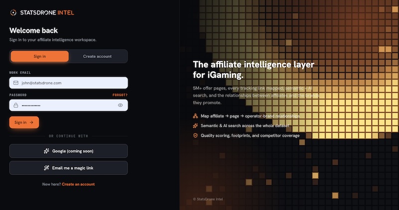 StatsDrone Intel - Affiliate Marketing Intelligence